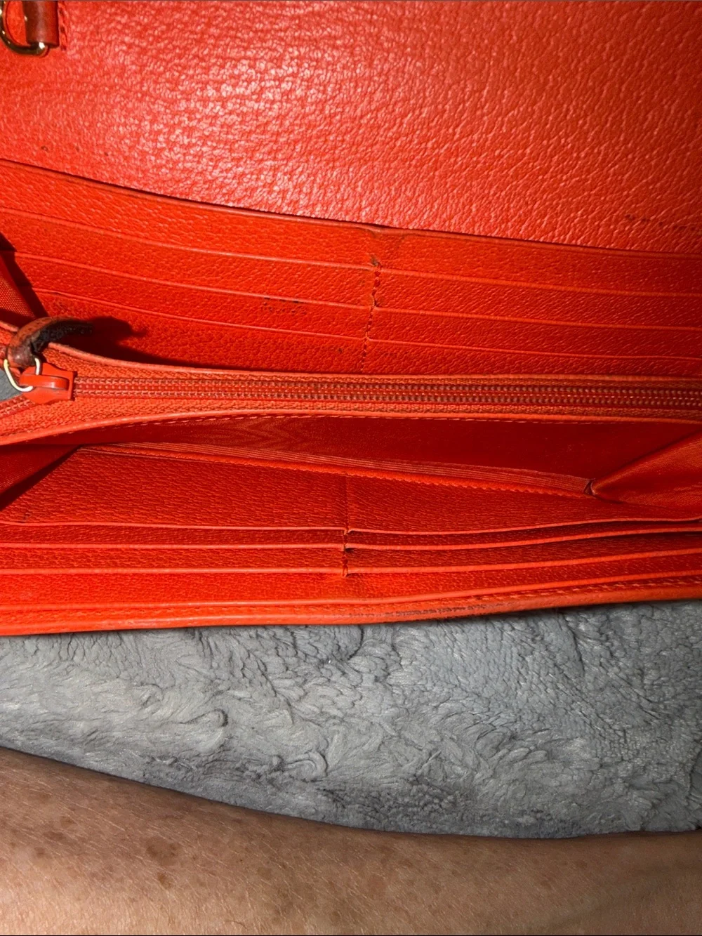Gucci Orange Floral Continental Wallet with GG Emblem with inlay mirror - Picture 4 of 15